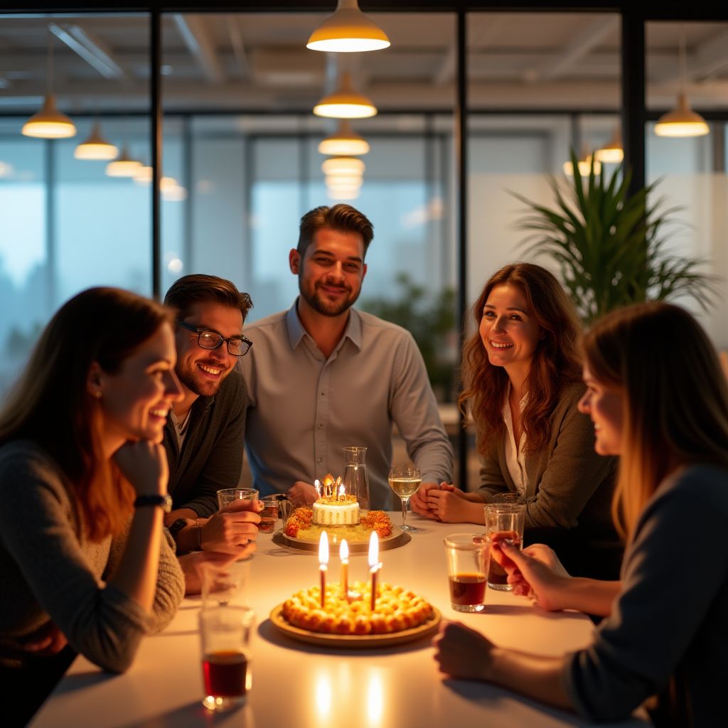 Celebración de un logro del equipo