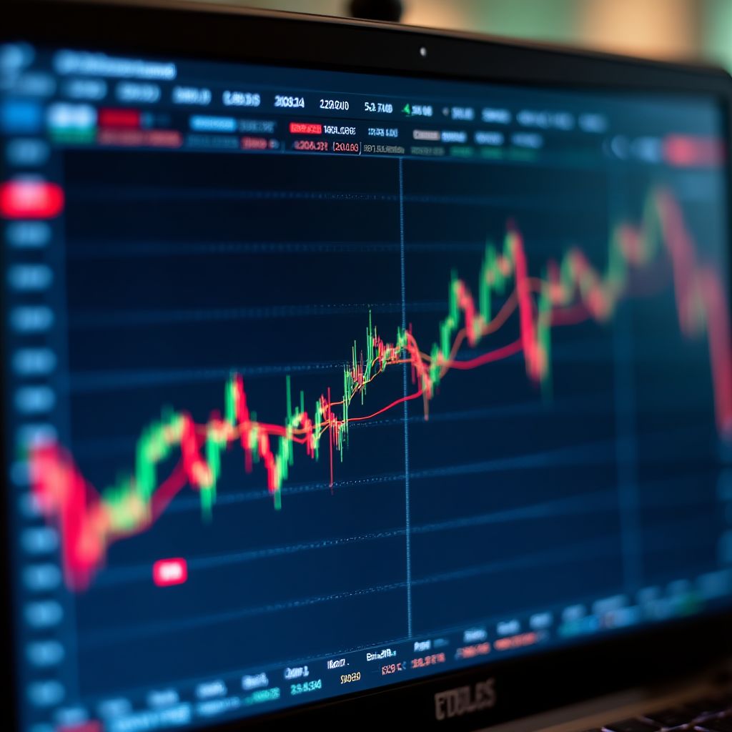 Gráfico del IPSA en una pantalla