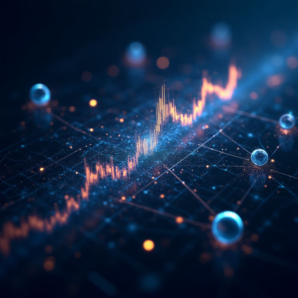 Gráfico abstracto de datos financieros y tecnología